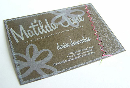 Denise Demarchis’ Sewn on Business Card