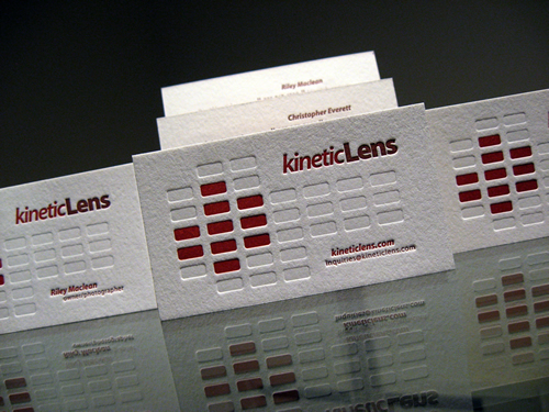 Post image for Kinetic Lens’ Letterpressed Business Card