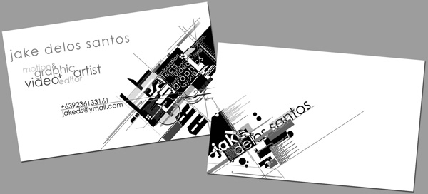 Black and White Business Card Design by Jake Delos Santos