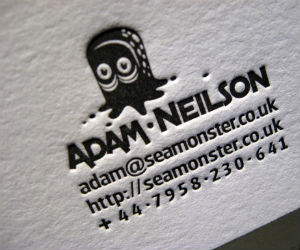 Cute Letterpress Business Card