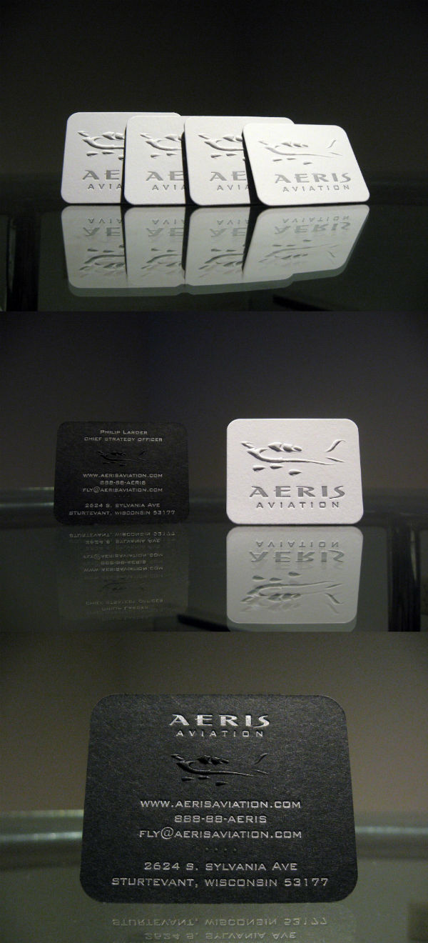 Aeris Aviation's Letterpress Business Card 