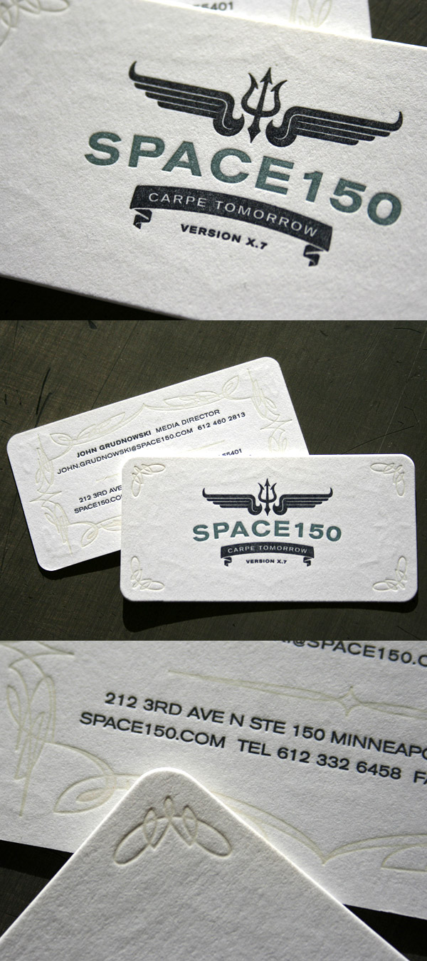 Space 150′s v17 LetterPress Business Card