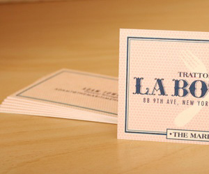 Trattoria Caffe La Bottega Hotel's Cute Business Card