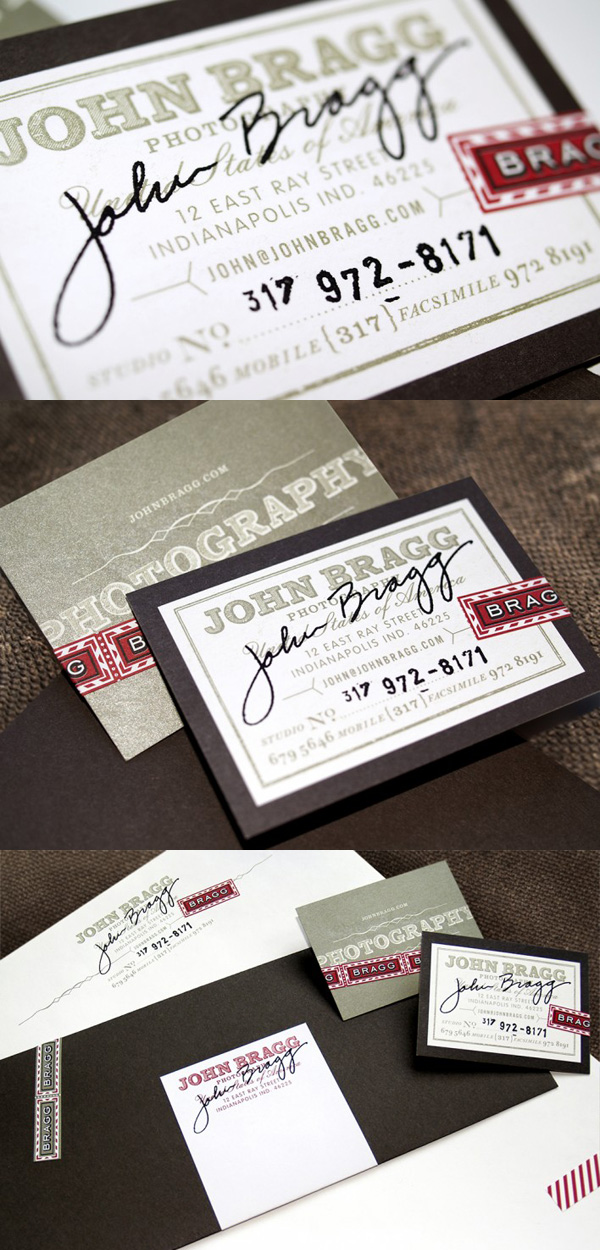 John Bragg Photography's Typography Business Card