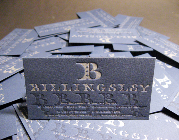 Billingsley Custom Ties Letterpress Business Cards