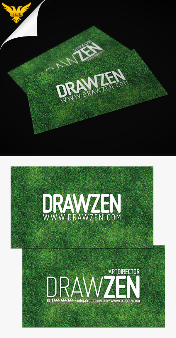 Free Grassy Business Card Template by Drawzen