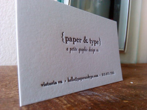 Paper & Type Typography Business Cards