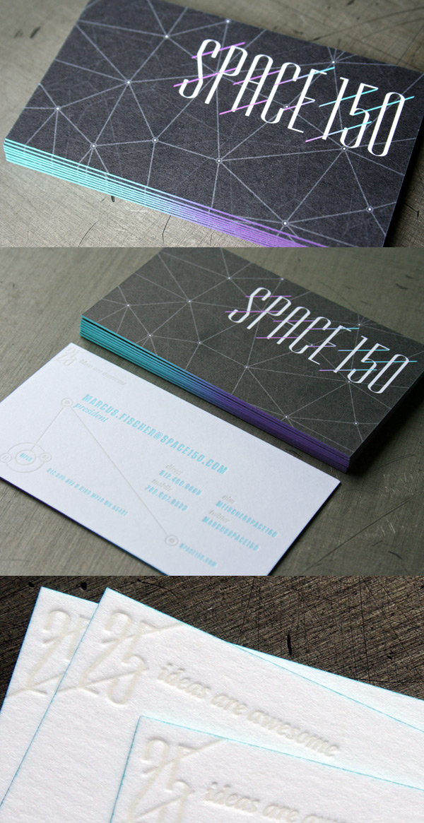Space 150's v25 LetterPress Business Card