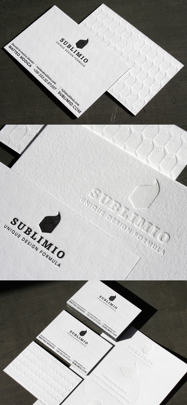Sublimio's Minimalist Business Cards
