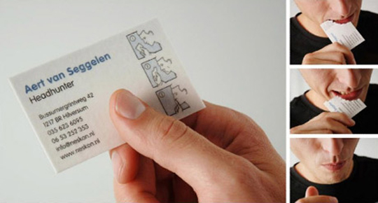 Aert van Seggelen's Edible Business Card