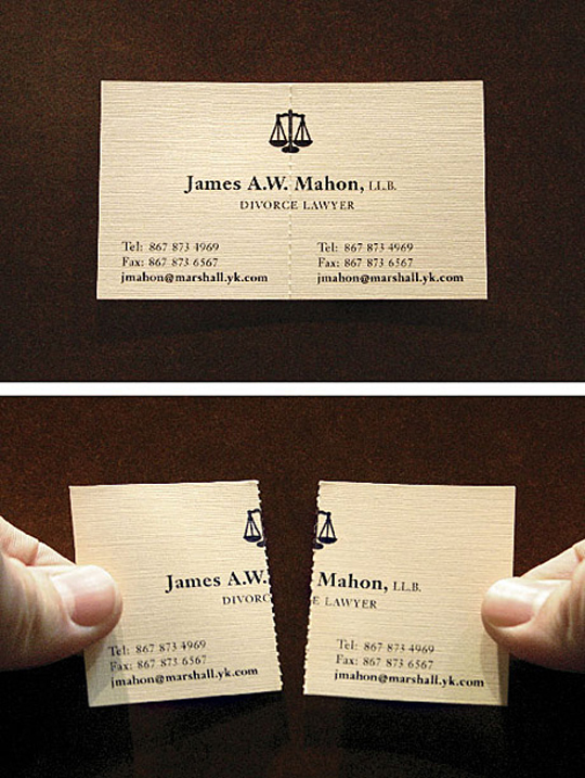 James Mahon's Two-Peice Business Card