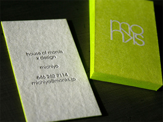 Michiyo, House of Monks' Neon Business Card