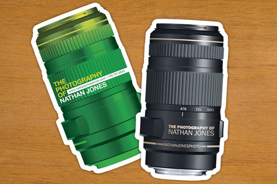 Nathan Jones Cool Lens Shape Business Card