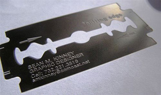 Sean Kinney's Razor Blade Business Card