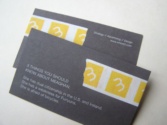 Three Advertising's Business Card