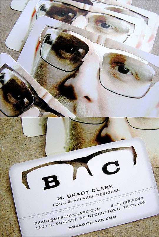 Brady Clark's Die Cut Business Card