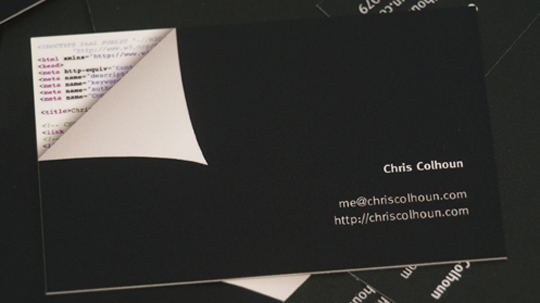 Chris Colhoun's Cool Peel-back Business Card
