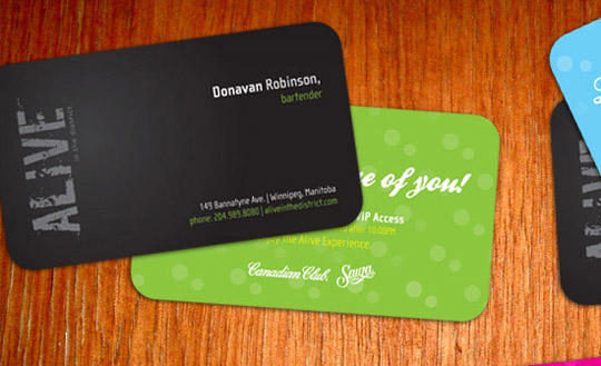 Alive in the District Business card