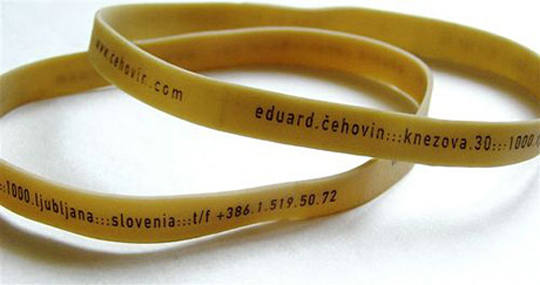 Eduard Cehovin's Rubber Band Business Card