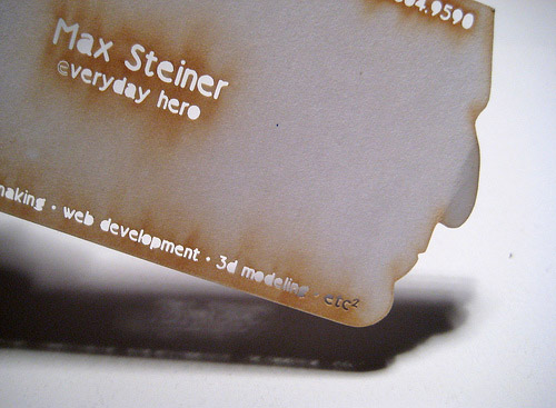 Max Steiner's Business Card