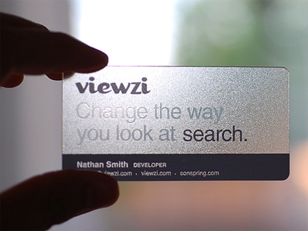 Viewzi's Transparent Business Card
