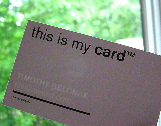 Timothy Belonax's Cool Business Card