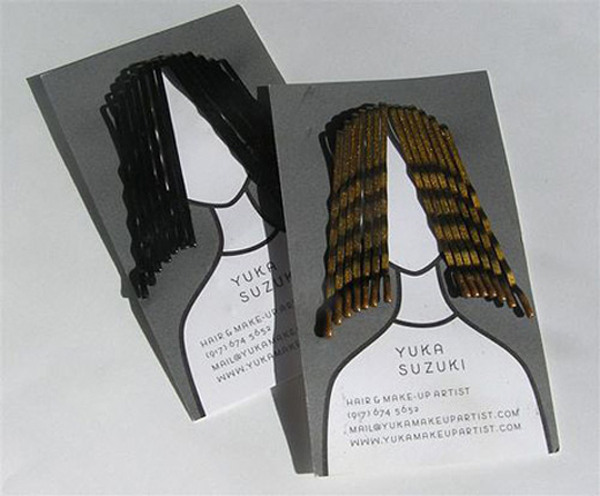 Yuka Suzuki's Business Card with Hairpins