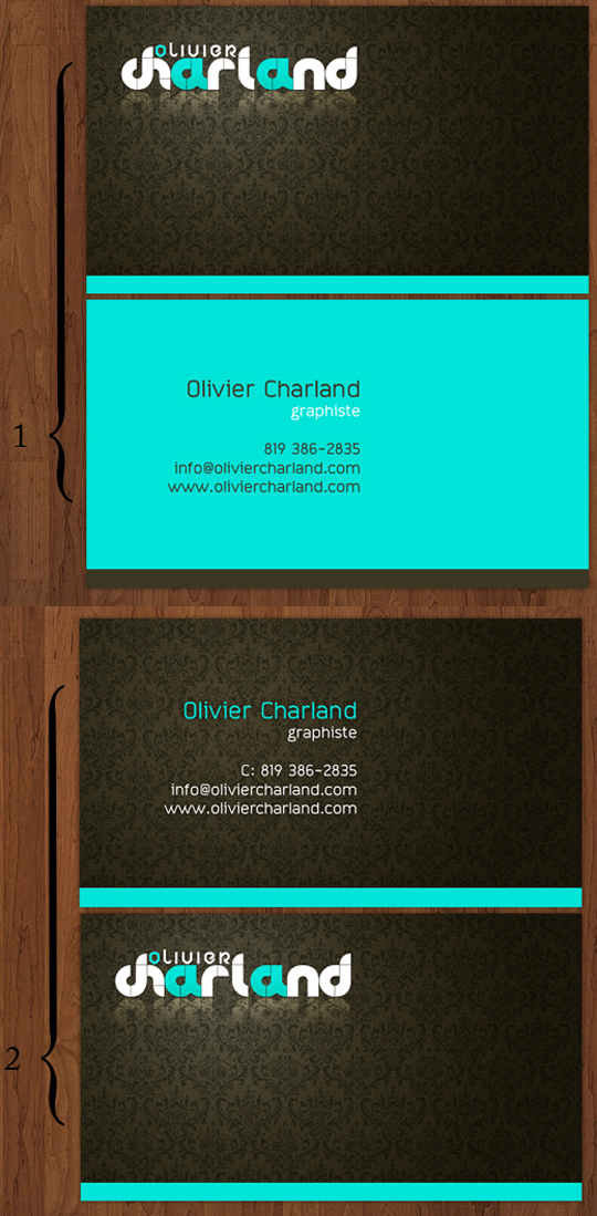 Olivier Charland's Graphic Design Business Card