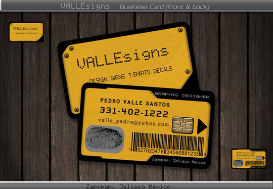 Valle Signs Unique Business Card