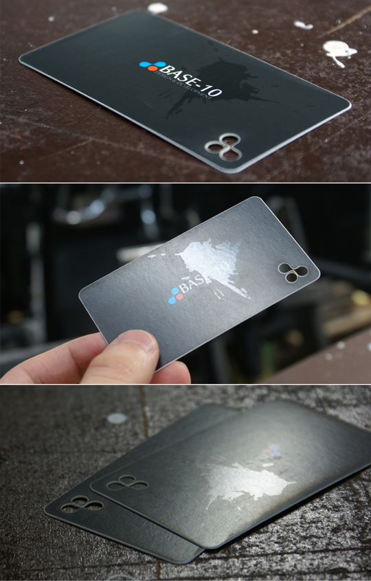 Base 10's Die Cut Business Card
