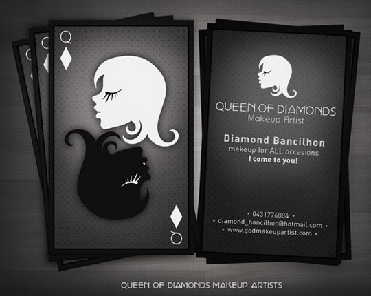 Queen of Diamonds Unique Business Card
