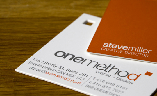 One Method's Die Cut Business Card