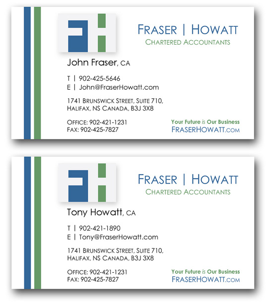 Business Card Design for Fraser & Howatt Chartered Accountants
