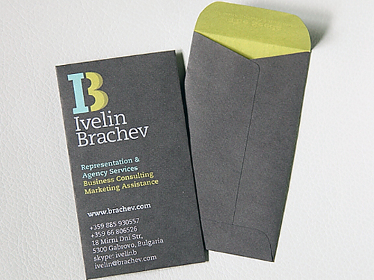 Ivelin Brachev Representation & Agency's Advertising Business Card