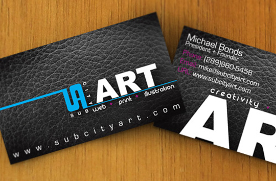Sub City Art's Textured Business Card