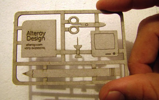 Alteroy Design's Die Cut Business Card