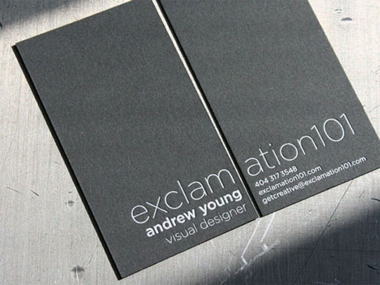 Exclamation 101's Minimalist Business Card