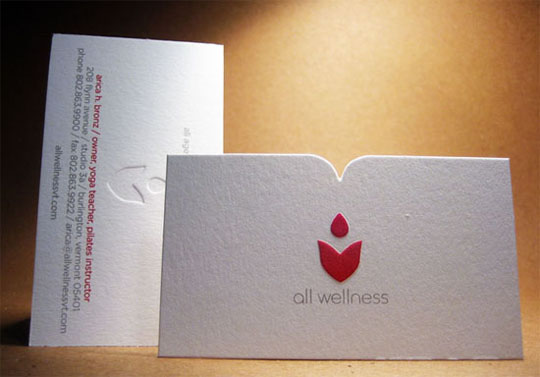 All Wellness Die Cut Business Card