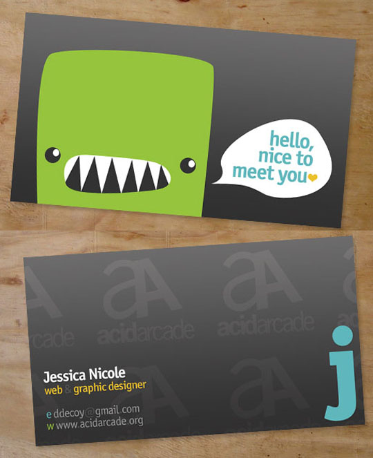 Acid Arcade's Graphic Design Business Card