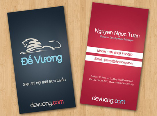 De Vuong's Double Sided Business Card