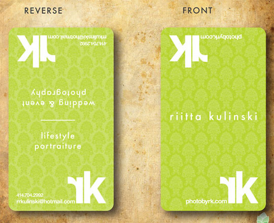 Rita Kulinski's Photography Business Card