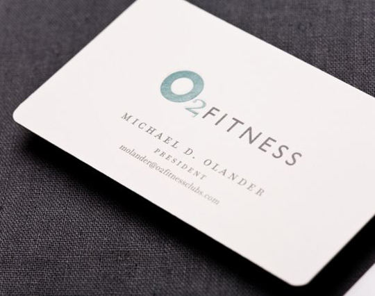 O2 Fitness' Simple Business Card
