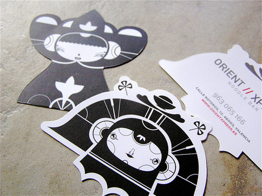 Orient Noodle Express' Die Cut Business Card