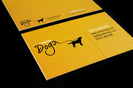 I prefer dogs.com's Die Cut Business Card