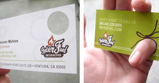 InterFuel Interactive's Die Cut Business Card