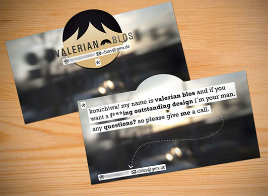 Valerian Blos Die-Cut Business Card