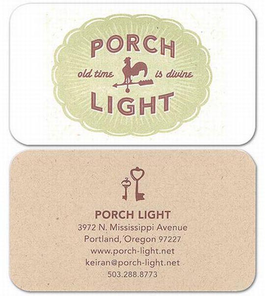 Porch Light's Letterpressed Business Card