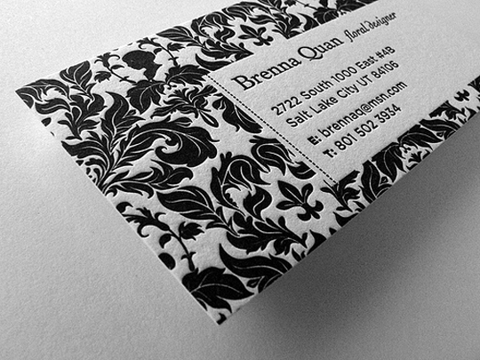Brenna Quan's Letterpressed Business Card