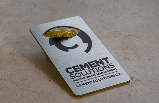 Clement Solutions Metal Business Card                           