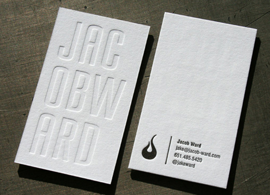 Jacob Ward's Letterpressed Business Card